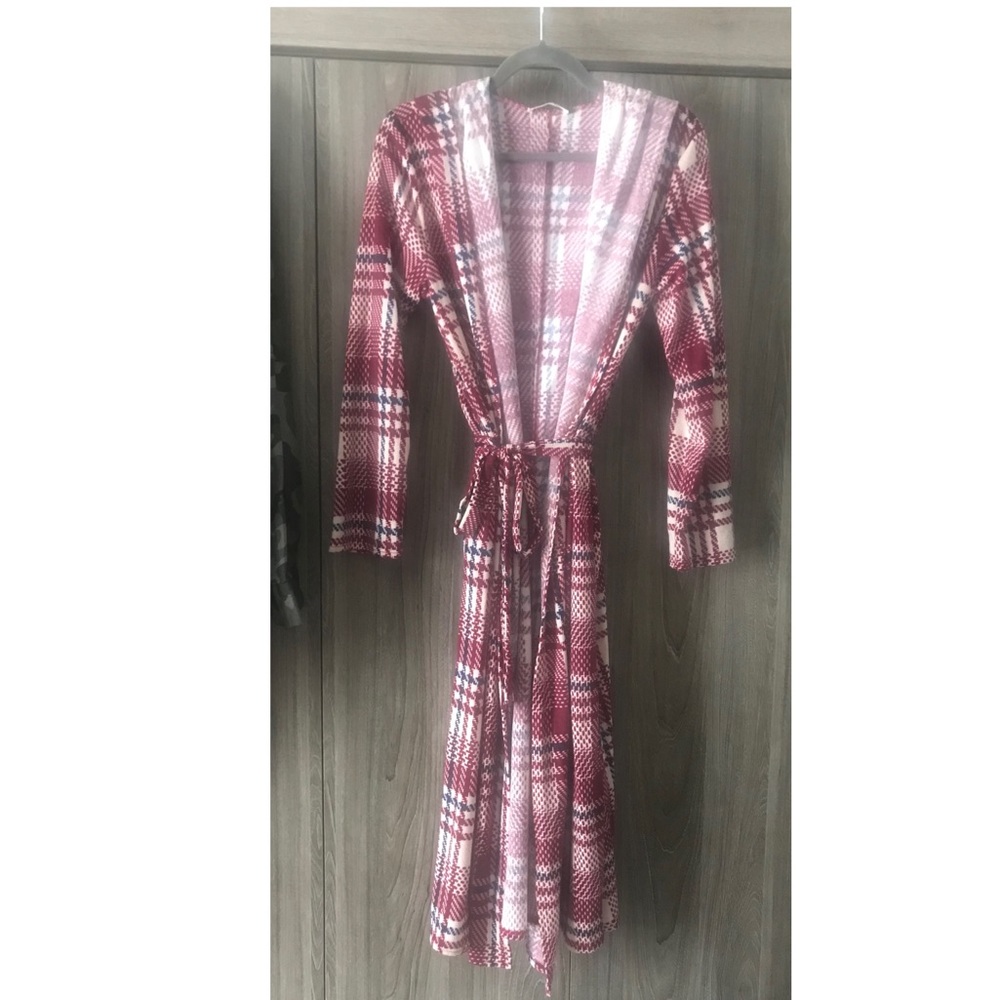 PLAID LIGHT WEIGHT DUSTER